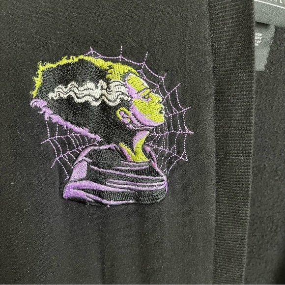 Universal Studios Monsters Hoodie Open Cardigan Womens XL Black Two Pocket - Picture 2 of 7